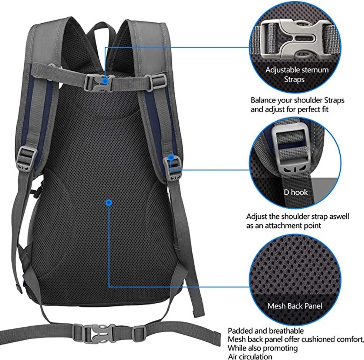 Free Knight Klein Dagrugzak, 20 L, Marineblauw ,waterdichte ,lichtgewicht 2 Free Knight Klein Dagrugzak, 20 L, Marineblauw ,waterdichte ,lichtgewicht - Afbeelding 2