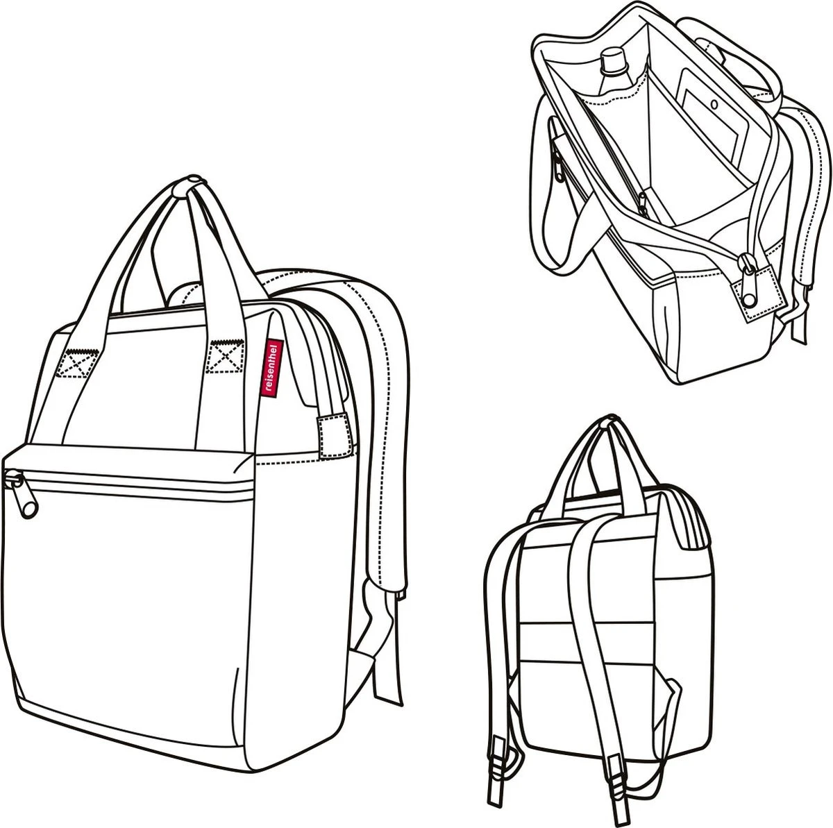Reisenthel Allrounder R Schouder/ Rugtas - Maat R - 12L - Dots Zwart 8 Reisenthel Allrounder R Schouder/ Rugtas - Maat R - 12L - Dots Zwart - Afbeelding 8