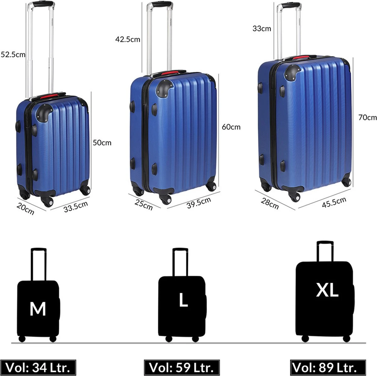 Monza Hardcase Koffer Set- Baseline Navy M/L/XL 2 Monza Hardcase Koffer Set- Baseline Navy M/L/XL - Afbeelding 2