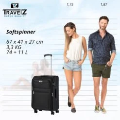 Travelz Softspinner TSA Reiskoffer 67cm - Zachte Reiskoffer Met Expander - Zwart 13 Travelz Softspinner TSA Reiskoffer 67cm - Zachte Reiskoffer Met Expander - Zwart -Kofferland Goedkope Winkel 1200x1199 2