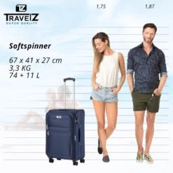 Travelz Softspinner TSA Reiskoffer 67cm - Zachte Reiskoffer Met Expander - Blauw 13 Travelz Softspinner TSA Reiskoffer 67cm - Zachte Reiskoffer Met Expander - Blauw -Kofferland Goedkope Winkel 1200x1199 3