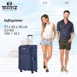 Travelz Softspinner TSA Reiskoffer 77cm - Zachte Reiskoffer Met Expander 104 + 16 Ltr - Blauw -Kofferland Goedkope Winkel 1200x1199 4