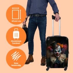 NoBoringSuitcases.com® Koffer Groot - Clown - Hoed - Kraag - Portret - Killer Clown - Trolley Koffer Met TSA-slot - Met Wielen - 90 Liter - Reiskoffer - 66 Cm 10 NoBoringSuitcases.com® Koffer Groot - Clown - Hoed - Kraag - Portret - Killer Clown - Trolley Koffer Met TSA-slot - Met Wielen - 90 Liter - Reiskoffer - 66 Cm -Kofferland Goedkope Winkel 1200x1200 1