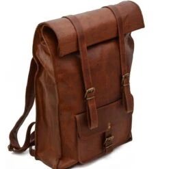 Johnny Fly Leren Rolltop Vintage Rugtas - Bruin - Ecologisch -Kofferland Goedkope Winkel 1200x1200 1031