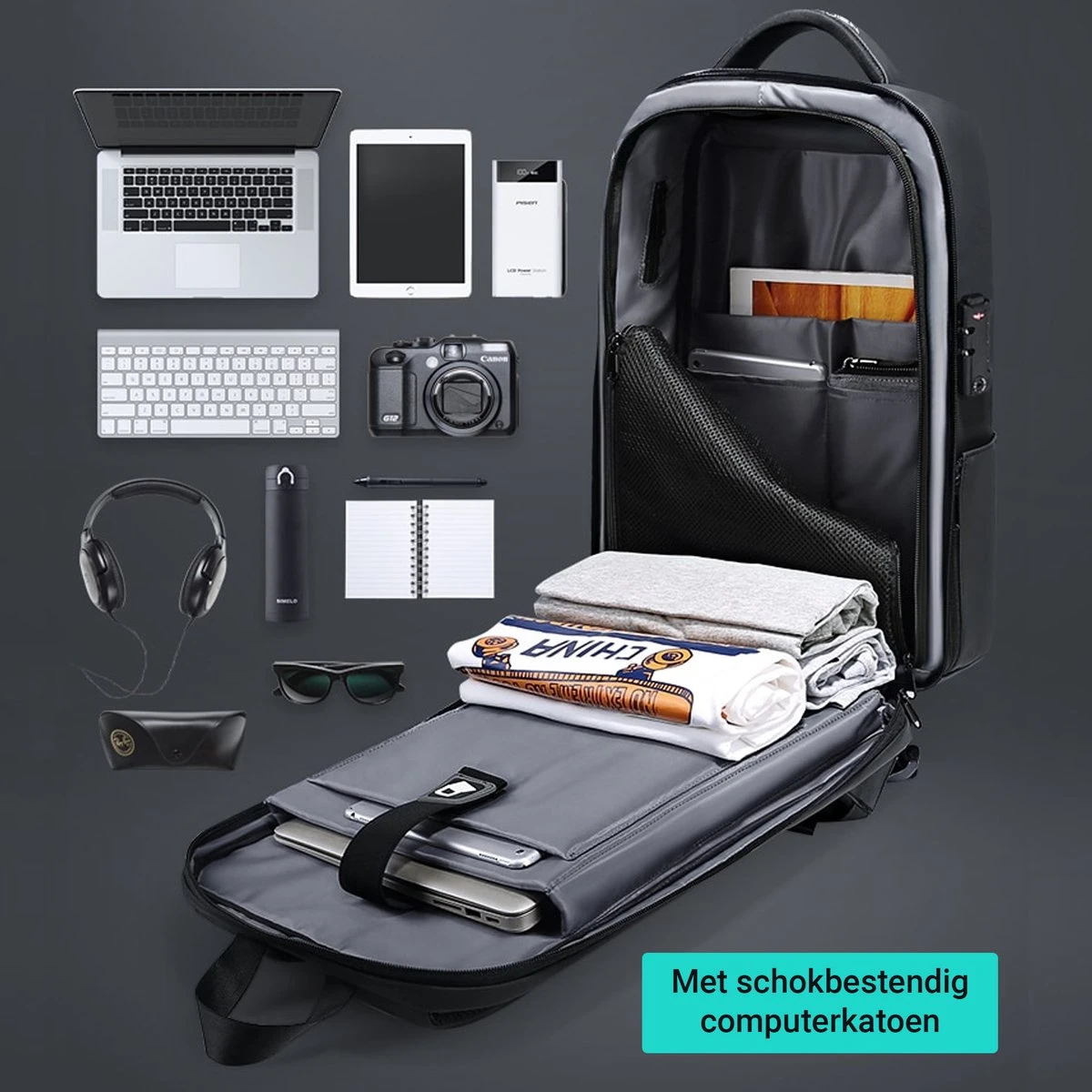 Brandie® - Rugzak - Voor Heren Reistas - Reistas - Schoudertas - Waterdichte Rugzakken - Schooltas - Anti Diefstal - USB Opladen - Heren Zakelijke Reistas Rugzak - 5013 Grootte 12*32*45 Cm - Zwart Upgraden - Gewicht 1.3 Kg 4 Brandie® - Rugzak - Voor Heren Reistas - Reistas - Schoudertas - Waterdichte Rugzakken - Schooltas - Anti Diefstal - USB Opladen - Heren Zakelijke Reistas Rugzak - 5013 Grootte 12*32*45 Cm - Zwart Upgraden - Gewicht 1.3 Kg - Afbeelding 4