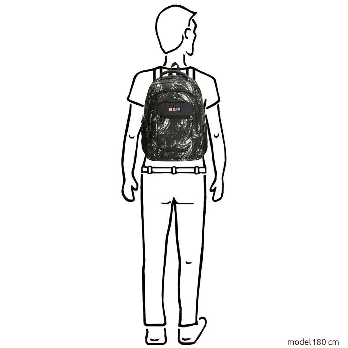 Enrico Benetti Santa Cruz 62038 Laptoprugzak 17" - Zwart Verenprint 8 Enrico Benetti Santa Cruz 62038 Laptoprugzak 17" - Zwart Verenprint - Afbeelding 8