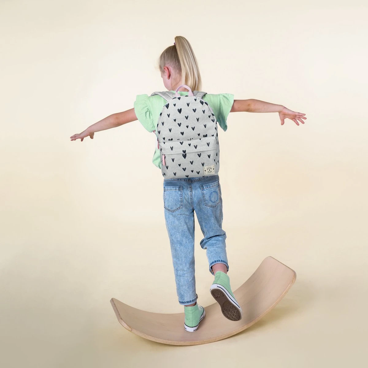 Milky Kiss Clever Girls - Rugzak - Schooltas Meisje - Grijs - Hartjes 4 Milky Kiss Clever Girls - Rugzak - Schooltas Meisje - Grijs - Hartjes - Afbeelding 4