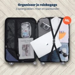 TRVLMORE Koffer - Handbagage - 54x36x20cm - 38L - Roségoud -Kofferland Goedkope Winkel 1200x1200 134