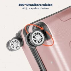 TRVLMORE Koffer - Handbagage - 54x36x20cm - 38L - Roségoud -Kofferland Goedkope Winkel 1200x1200 135