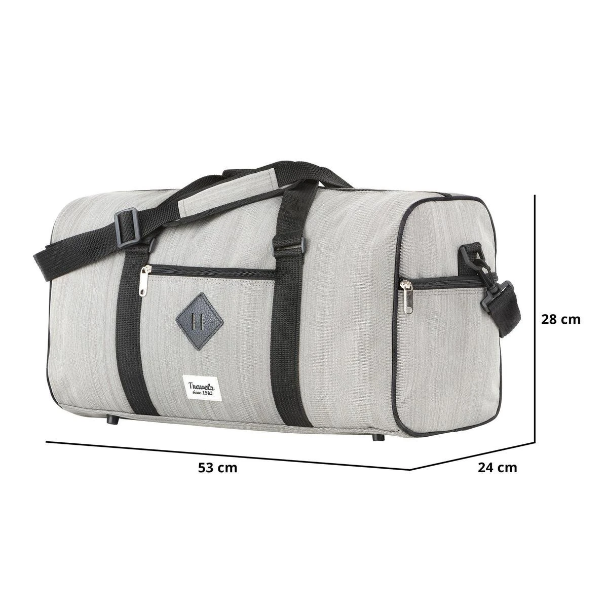 TravelZ Hipster Reistas | 36 Liter Compacte Weekendtas | 53 X 28 X 24cm | Grijs 2 TravelZ Hipster Reistas | 36 Liter Compacte Weekendtas | 53 X 28 X 24cm | Grijs - Afbeelding 2