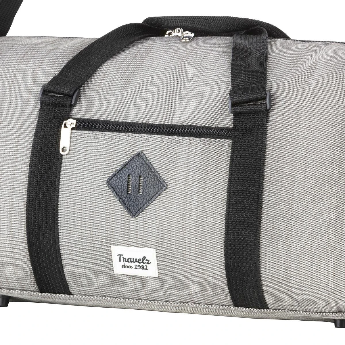 TravelZ Hipster Reistas | 36 Liter Compacte Weekendtas | 53 X 28 X 24cm | Grijs 8 TravelZ Hipster Reistas | 36 Liter Compacte Weekendtas | 53 X 28 X 24cm | Grijs - Afbeelding 8
