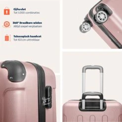 TRVLMORE Koffer - Handbagage - 54x36x20cm - 38L - Roségoud -Kofferland Goedkope Winkel 1200x1200 138