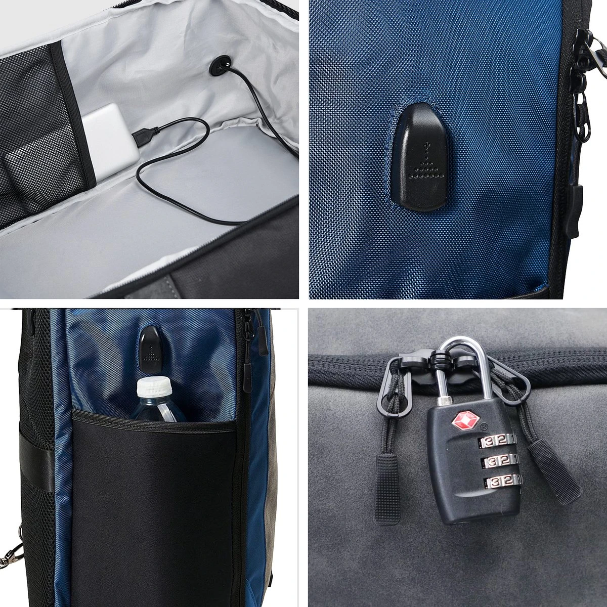 CabinMax Manhatten – Handbagage 20L – Rugzak – Schooltas - 40x20x25 Cm – Compact Reistas – Lichtgewicht – Nettuno Blauw 5 CabinMax Manhatten – Handbagage 20L – Rugzak – Schooltas - 40x20x25 Cm – Compact Reistas – Lichtgewicht – Nettuno Blauw - Afbeelding 5