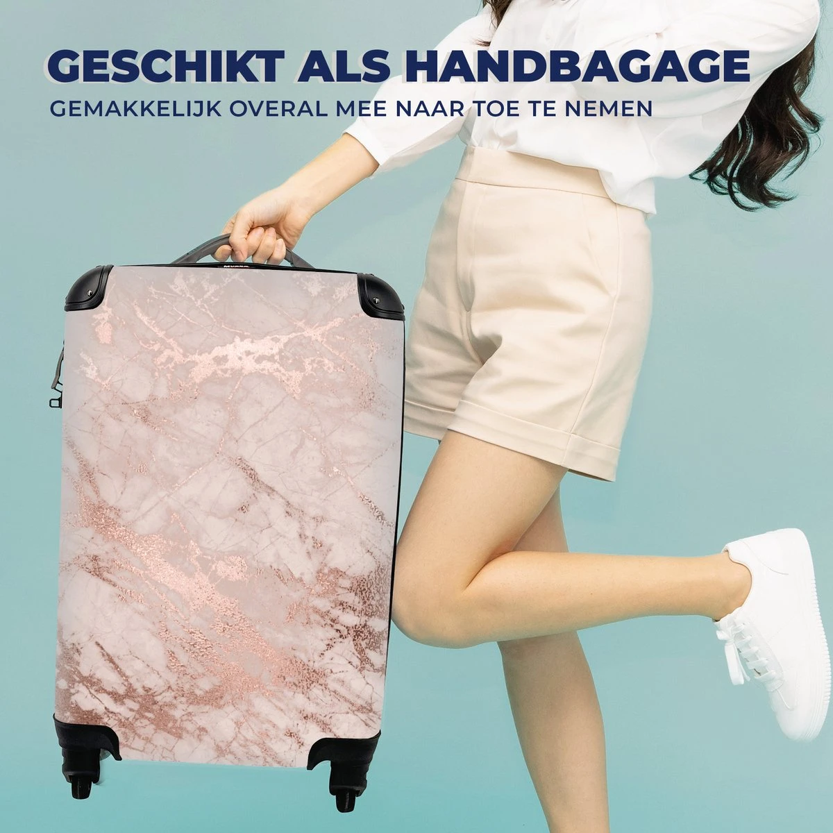 MuchoWow® Koffer - Marmer - Roze - Luxe - Marmerlook - Glitter - Design - Past Binnen 55x40x20 Cm En 55x35x25 Cm - Handbagage - Trolley - Fotokoffer - Cabin Size - Print 2 MuchoWow® Koffer - Marmer - Roze - Luxe - Marmerlook - Glitter - Design - Past Binnen 55x40x20 Cm En 55x35x25 Cm - Handbagage - Trolley - Fotokoffer - Cabin Size - Print - Afbeelding 2