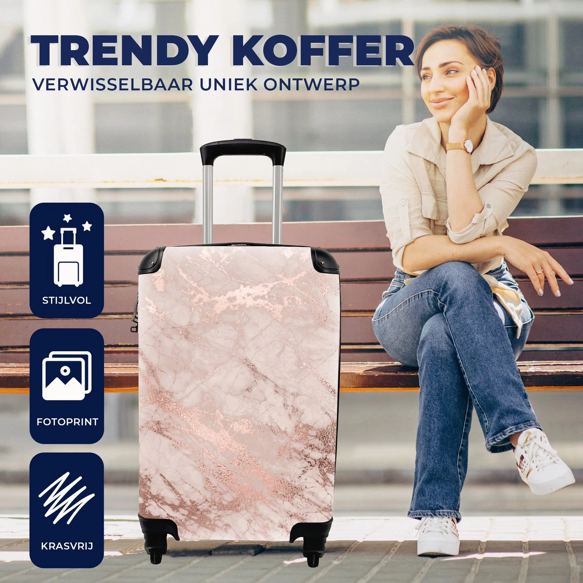 MuchoWow® Koffer - Marmer - Roze - Luxe - Marmerlook - Glitter - Design - Past Binnen 55x40x20 Cm En 55x35x25 Cm - Handbagage - Trolley - Fotokoffer - Cabin Size - Print 10 MuchoWow® Koffer - Marmer - Roze - Luxe - Marmerlook - Glitter - Design - Past Binnen 55x40x20 Cm En 55x35x25 Cm - Handbagage - Trolley - Fotokoffer - Cabin Size - Print - Afbeelding 10