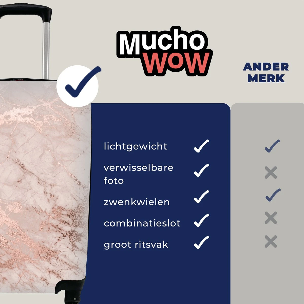 MuchoWow® Koffer - Marmer - Roze - Luxe - Marmerlook - Glitter - Design - Past Binnen 55x40x20 Cm En 55x35x25 Cm - Handbagage - Trolley - Fotokoffer - Cabin Size - Print 11 MuchoWow® Koffer - Marmer - Roze - Luxe - Marmerlook - Glitter - Design - Past Binnen 55x40x20 Cm En 55x35x25 Cm - Handbagage - Trolley - Fotokoffer - Cabin Size - Print - Afbeelding 11