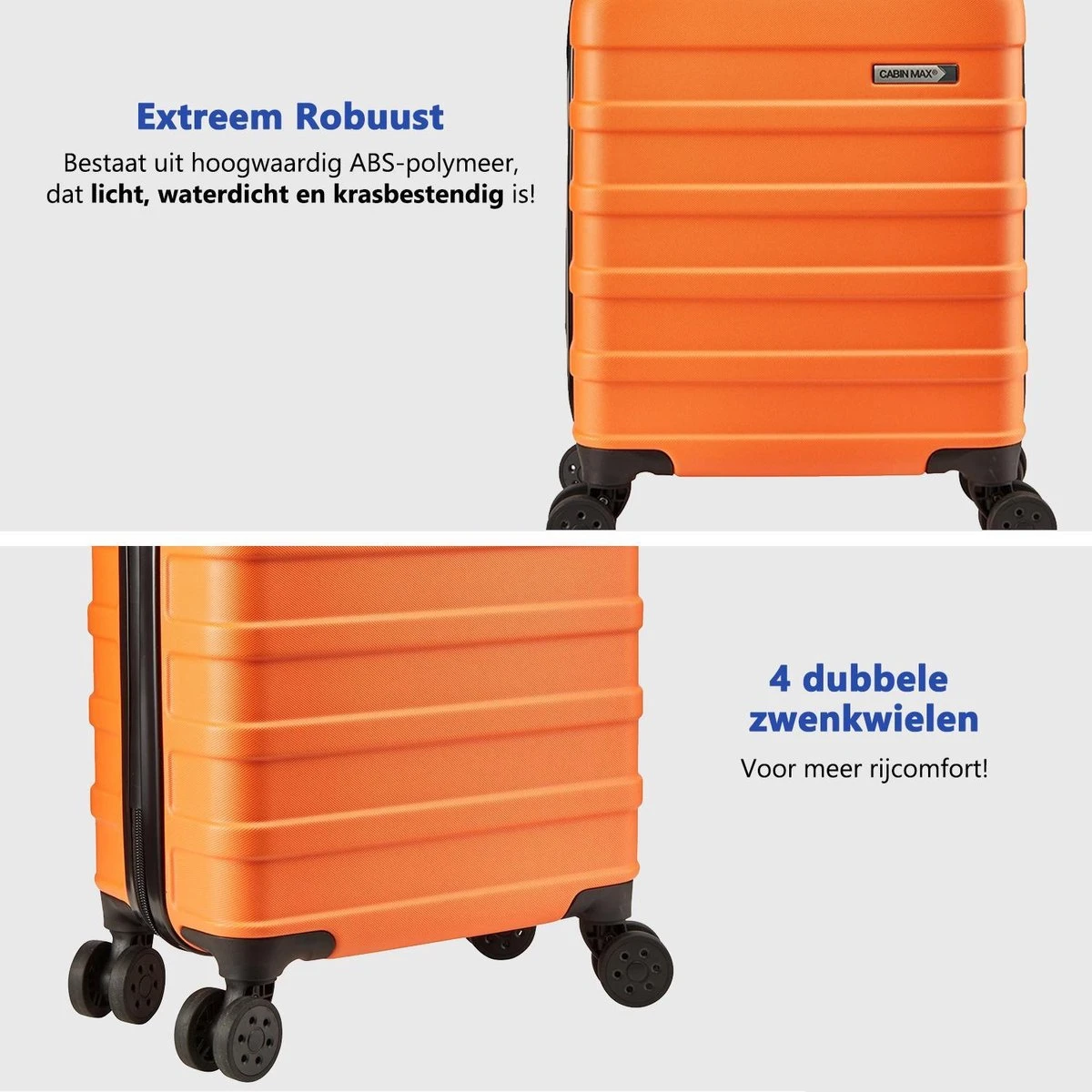 CabinMax Handbagage Koffer - Trolley 30L - Harde Reiskoffer - 45x36x20cm - Lichtgewicht - Groot Capaciteit - Oranje 7 CabinMax Handbagage Koffer - Trolley 30L - Harde Reiskoffer - 45x36x20cm - Lichtgewicht - Groot Capaciteit - Oranje - Afbeelding 7