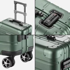 CarryOn ULD Handbagage - Luxe Aluminium Trolley 55cm - Dubbel TSA Slot - Dubbele Wielen - Groen -Kofferland Goedkope Winkel 1200x1200 219