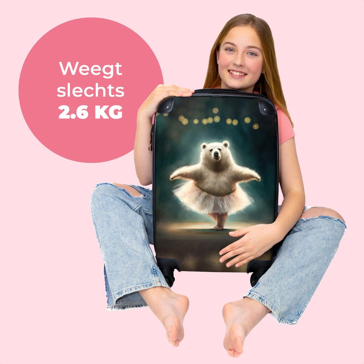 NoBoringSuitcases.com® Koffer - Beer - Rok - Ballet - Licht - Portret - Trolley Op Wieltjes - Reiskoffer - Past Binnen 55x40x20 Cm En 55x35x25 Cm - Handbagagekoffer - Fotokoffer 2 NoBoringSuitcases.com® Koffer - Beer - Rok - Ballet - Licht - Portret - Trolley Op Wieltjes - Reiskoffer - Past Binnen 55x40x20 Cm En 55x35x25 Cm - Handbagagekoffer - Fotokoffer - Afbeelding 2
