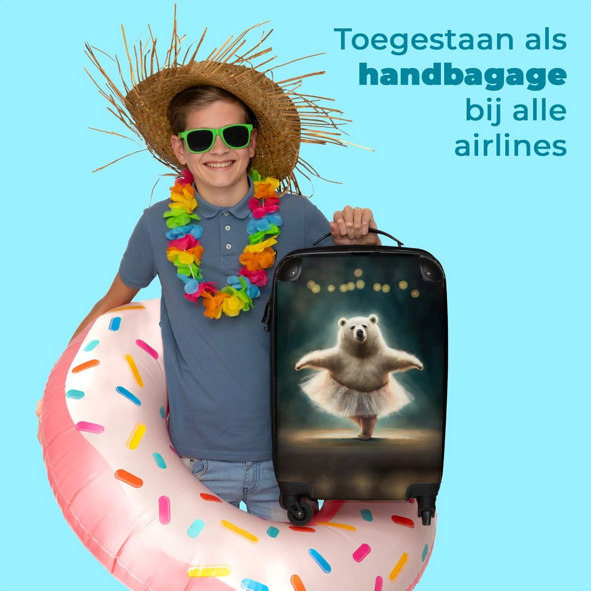 NoBoringSuitcases.com® Koffer - Beer - Rok - Ballet - Licht - Portret - Trolley Op Wieltjes - Reiskoffer - Past Binnen 55x40x20 Cm En 55x35x25 Cm - Handbagagekoffer - Fotokoffer 5 NoBoringSuitcases.com® Koffer - Beer - Rok - Ballet - Licht - Portret - Trolley Op Wieltjes - Reiskoffer - Past Binnen 55x40x20 Cm En 55x35x25 Cm - Handbagagekoffer - Fotokoffer - Afbeelding 5