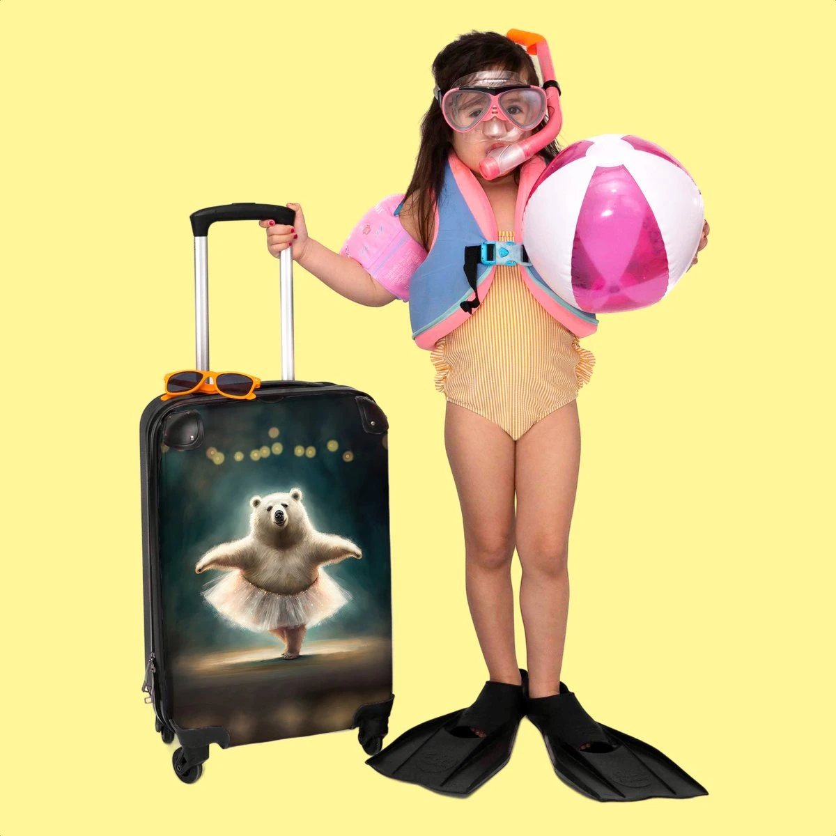 NoBoringSuitcases.com® Koffer - Beer - Rok - Ballet - Licht - Portret - Trolley Op Wieltjes - Reiskoffer - Past Binnen 55x40x20 Cm En 55x35x25 Cm - Handbagagekoffer - Fotokoffer 6 NoBoringSuitcases.com® Koffer - Beer - Rok - Ballet - Licht - Portret - Trolley Op Wieltjes - Reiskoffer - Past Binnen 55x40x20 Cm En 55x35x25 Cm - Handbagagekoffer - Fotokoffer - Afbeelding 6