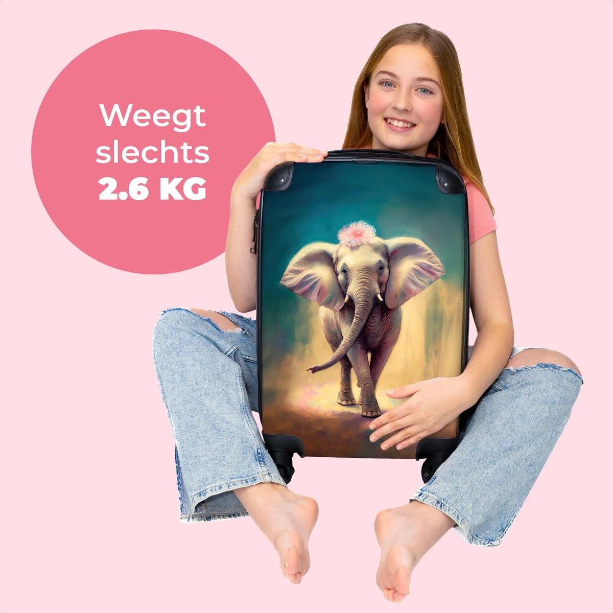 NoBoringSuitcases.com® Koffer - Handbagage Trolley - Olifant - Verf - Bloemen - Portret - Abstract - Reiskoffer Met Wielen - Past Binnen 55x40x20 Cm En 55x35x25 Cm - Koffertje - Fotokoffer 2 NoBoringSuitcases.com® Koffer - Handbagage Trolley - Olifant - Verf - Bloemen - Portret - Abstract - Reiskoffer Met Wielen - Past Binnen 55x40x20 Cm En 55x35x25 Cm - Koffertje - Fotokoffer - Afbeelding 2