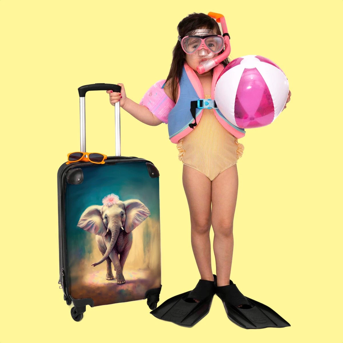 NoBoringSuitcases.com® Koffer - Handbagage Trolley - Olifant - Verf - Bloemen - Portret - Abstract - Reiskoffer Met Wielen - Past Binnen 55x40x20 Cm En 55x35x25 Cm - Koffertje - Fotokoffer 6 NoBoringSuitcases.com® Koffer - Handbagage Trolley - Olifant - Verf - Bloemen - Portret - Abstract - Reiskoffer Met Wielen - Past Binnen 55x40x20 Cm En 55x35x25 Cm - Koffertje - Fotokoffer - Afbeelding 6