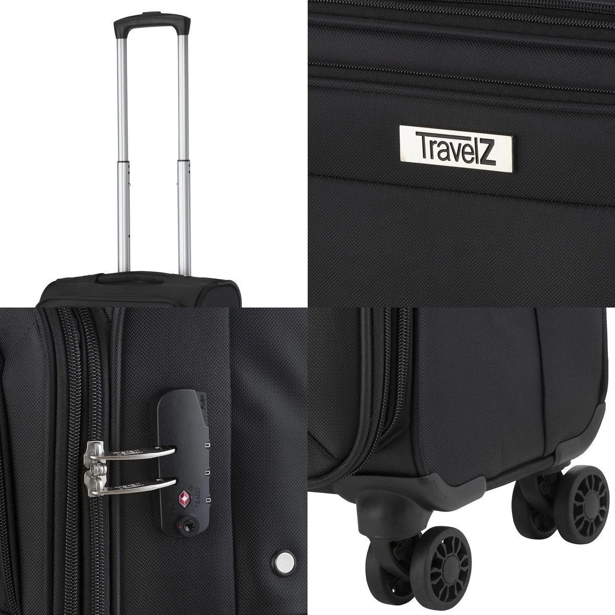 Travelz Softspinner TSA Reiskoffer 67cm - Zachte Reiskoffer Met Expander - Zwart 5 Travelz Softspinner TSA Reiskoffer 67cm - Zachte Reiskoffer Met Expander - Zwart - Afbeelding 5