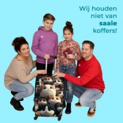 NoBoringSuitcases.com® Koffer Groot - Kat - Huisdieren - Poes - Bruin - Grijs - Trolley Koffer Met TSA-slot - Met Wielen - 90 Liter - Reiskoffer - 66 Cm -Kofferland Goedkope Winkel 1200x1200 469