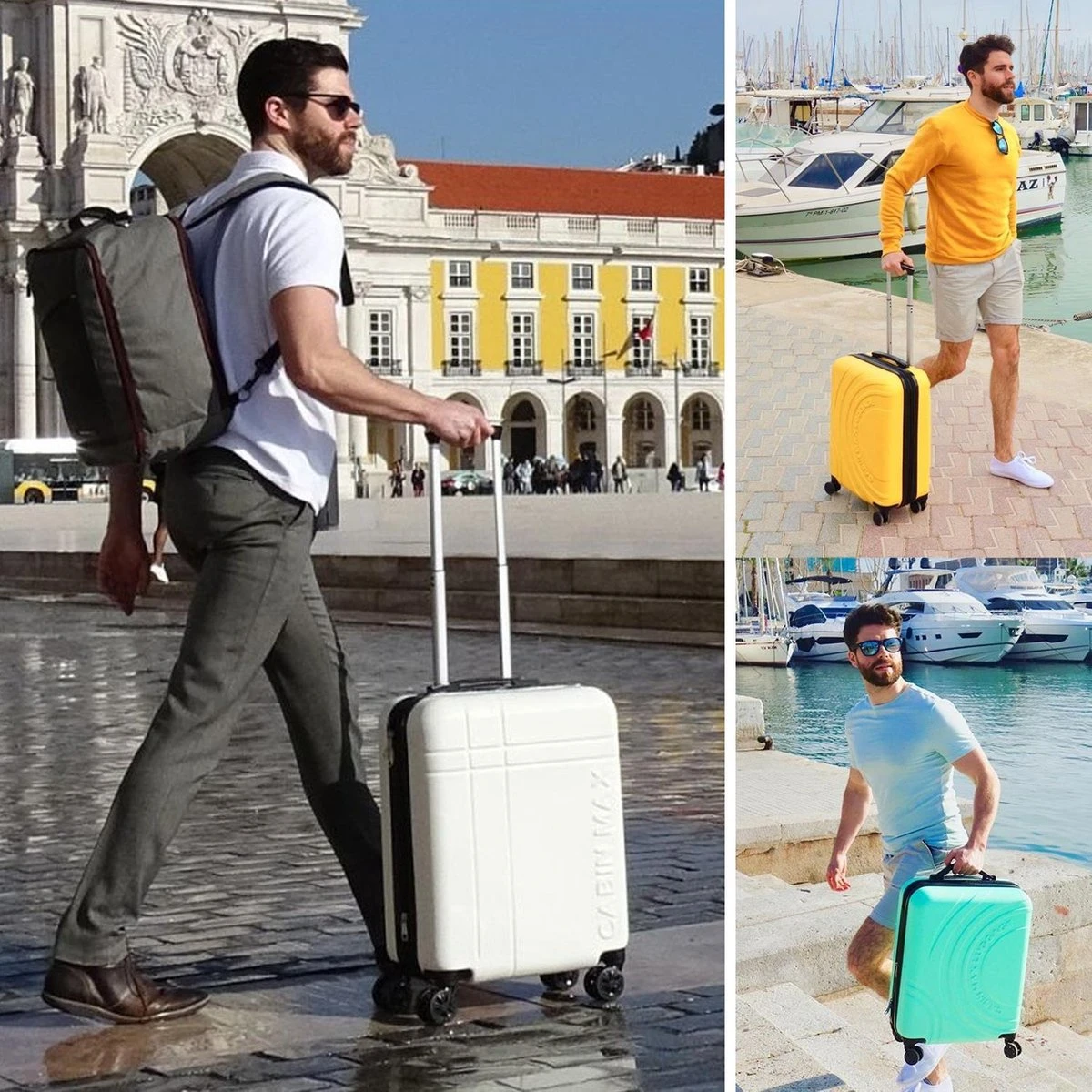 CabinMax Velocity Handbagage Koffer - Uitbreidbaar Trolley 44L - Harde Reiskoffer - 55x40x20/25 Cm - Lichtgewicht - Groot Capaciteit - Wit 2 CabinMax Velocity Handbagage Koffer - Uitbreidbaar Trolley 44L - Harde Reiskoffer - 55x40x20/25 Cm - Lichtgewicht - Groot Capaciteit - Wit - Afbeelding 2