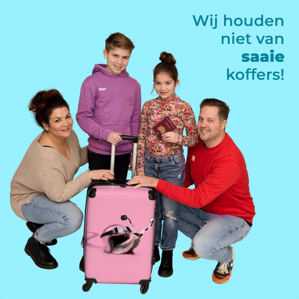 NoBoringSuitcases.com® Koffer Groot - Slak - Roze - Meisjes - Racen - Trolley Koffer Met TSA-slot - Met Wielen - 90 Liter - Reiskoffer - 66 Cm 5 NoBoringSuitcases.com® Koffer Groot - Slak - Roze - Meisjes - Racen - Trolley Koffer Met TSA-slot - Met Wielen - 90 Liter - Reiskoffer - 66 Cm - Afbeelding 5