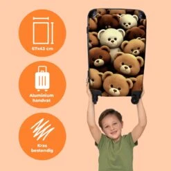 NoBoringSuitcases.com® Koffer Groot - Teddybeer - Knuffel - Bruin - Beer - Trolley Koffer Met TSA-slot - Met Wielen - 90 Liter - Reiskoffer - 66 Cm -Kofferland Goedkope Winkel 1200x1200 498