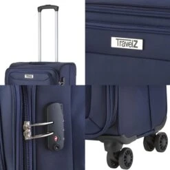 Travelz Softspinner TSA Reiskoffer 77cm - Zachte Reiskoffer Met Expander 104 + 16 Ltr - Blauw -Kofferland Goedkope Winkel 1200x1200 588