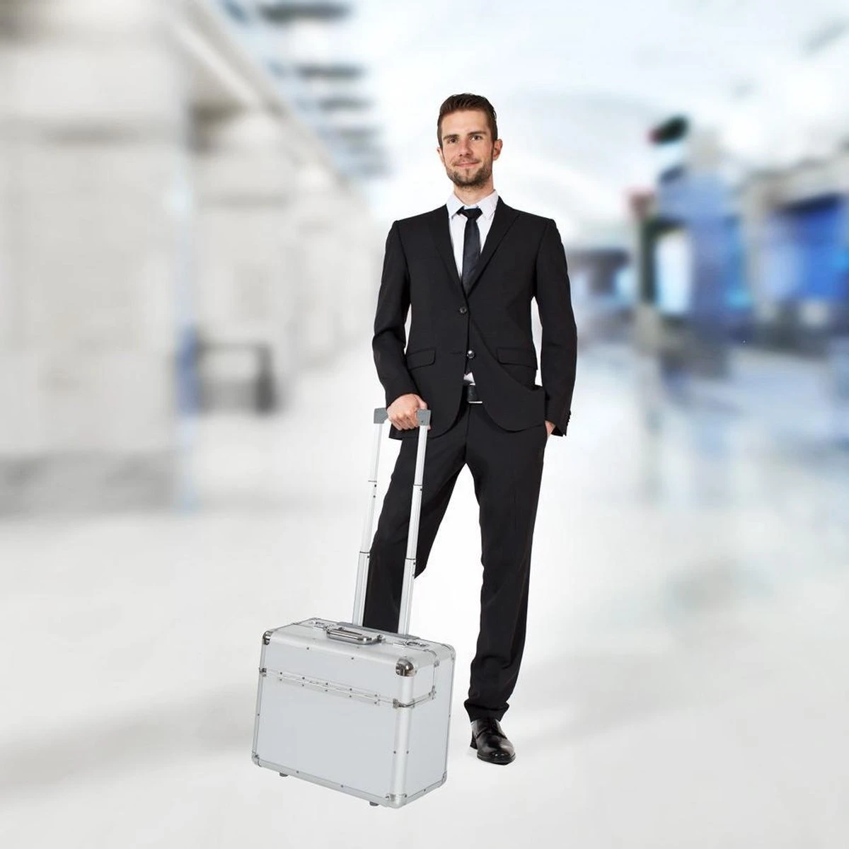 Tectake Business Pilotenkoffer - 39 Cm - Zilver 2 Tectake Business Pilotenkoffer - 39 Cm - Zilver - Afbeelding 2