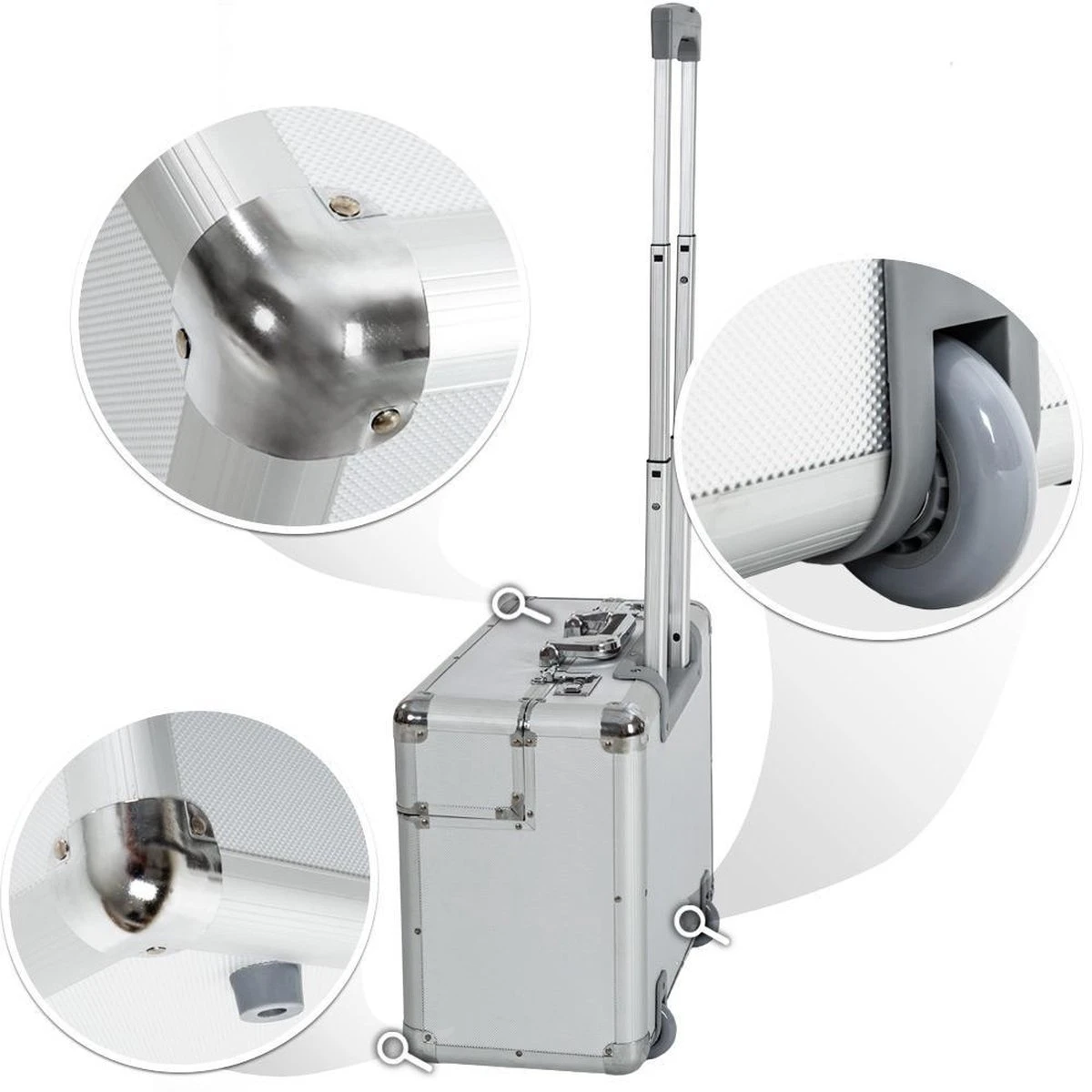 Tectake Business Pilotenkoffer - 39 Cm - Zilver 4 Tectake Business Pilotenkoffer - 39 Cm - Zilver - Afbeelding 4