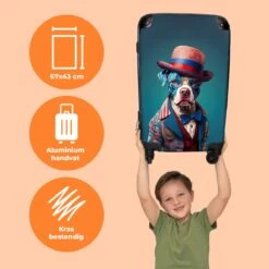 NoBoringSuitcases.com® Koffer Groot - Hond - Hoed - Colbert - Bloemen - Blauw - Trolley Koffer Met TSA-slot - Met Wielen - 90 Liter - Reiskoffer - 66 Cm 10 NoBoringSuitcases.com® Koffer Groot - Hond - Hoed - Colbert - Bloemen - Blauw - Trolley Koffer Met TSA-slot - Met Wielen - 90 Liter - Reiskoffer - 66 Cm -Kofferland Goedkope Winkel 1200x1200 669
