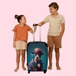 NoBoringSuitcases.com® Koffer Groot - Hond - Hoed - Colbert - Bloemen - Blauw - Trolley Koffer Met TSA-slot - Met Wielen - 90 Liter - Reiskoffer - 66 Cm 14 NoBoringSuitcases.com® Koffer Groot - Hond - Hoed - Colbert - Bloemen - Blauw - Trolley Koffer Met TSA-slot - Met Wielen - 90 Liter - Reiskoffer - 66 Cm -Kofferland Goedkope Winkel 1200x1200 673
