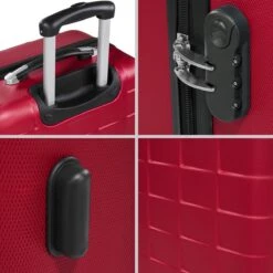 Tectake - Kofferset Trolleyset Reisset - 3-dlg Hardshell Wijnrood - 402670 -Kofferland Goedkope Winkel 1200x1200 689