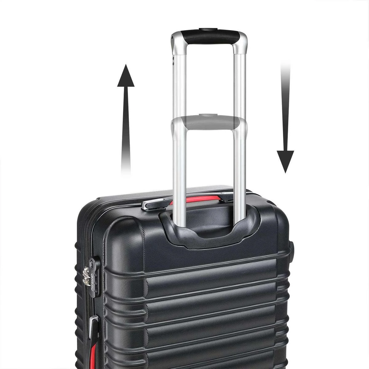 Monzana Kofferset - 4 Stuks S M L XL Met Wielen Cijferslot - Zwart 6 Monzana Kofferset - 4 Stuks S M L XL Met Wielen Cijferslot - Zwart - Afbeelding 6