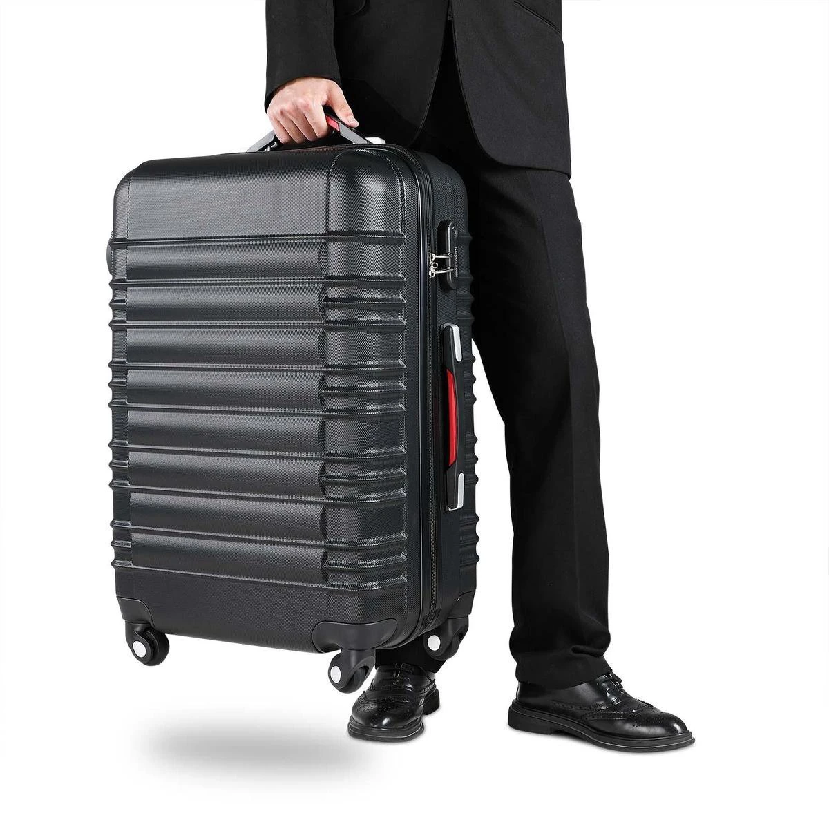 Monzana Kofferset - 4 Stuks S M L XL Met Wielen Cijferslot - Zwart 7 Monzana Kofferset - 4 Stuks S M L XL Met Wielen Cijferslot - Zwart - Afbeelding 7