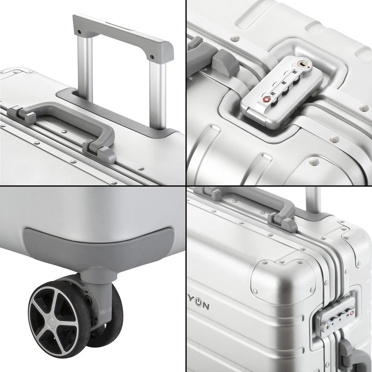 CarryOn Kofferset ULD - Luxe Aluminium Handbagage Koffer 55cm + 76cm Grote Reiskoffer - Dubbel TSA Slot - Zilver 4 CarryOn Kofferset ULD - Luxe Aluminium Handbagage Koffer 55cm + 76cm Grote Reiskoffer - Dubbel TSA Slot - Zilver - Afbeelding 4