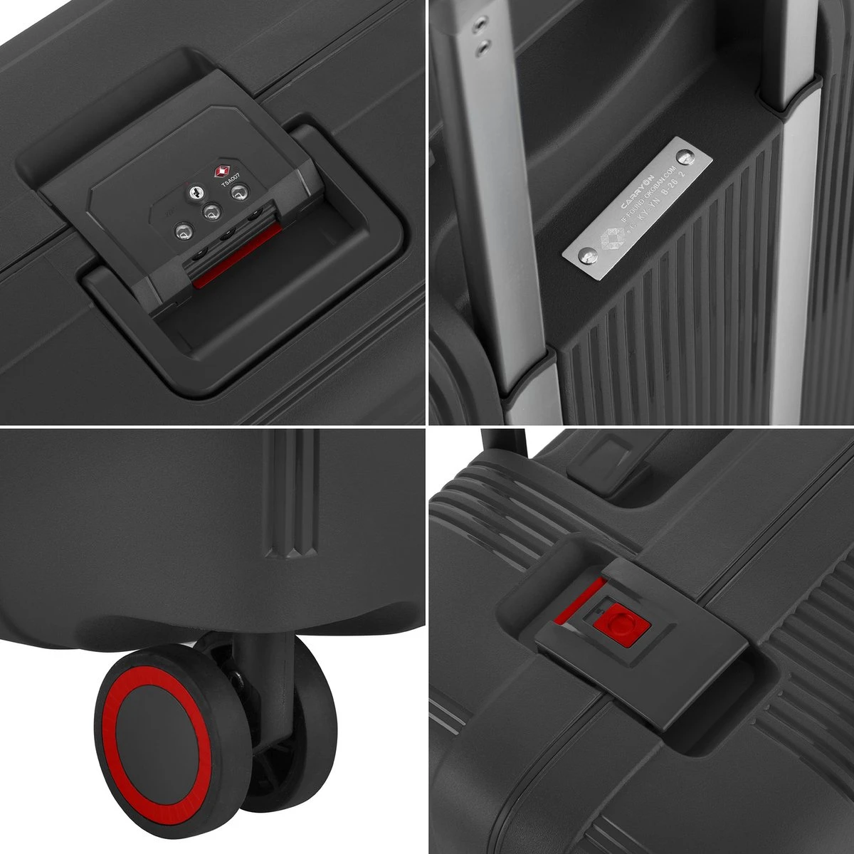 CarryOn Protector Luxe 3-delige Kofferset - Trolleyset Met TSA-kliksloten - Zwart 3 CarryOn Protector Luxe 3-delige Kofferset - Trolleyset Met TSA-kliksloten - Zwart - Afbeelding 3