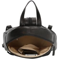 Old West Leren Dames Rugzak San Antonio M - Zwart -Kofferland Goedkope Winkel 1200x1200 912