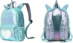 Eenhoorn Schooltas - Rugzak - Unicorn Rugtas 42 X 30 X 14 Cm- Kinderrugzak - Sequin- Luxe Giftset - Pailletten - Inclusief Tas + Etui - Turquoise - Voor Al Je Speelgoed En Schoolspullen -Kofferland Goedkope Winkel 1200x707