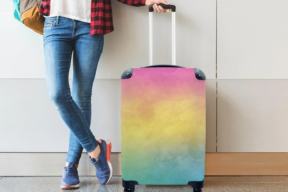 Koffer - Meisje - Regenboog - Trap - Wolken - Kinderen - Koffer Meisje - 35x55x20 Cm - Handbagage - Trolley - Reiskoffer 5 Koffer - Meisje - Regenboog - Trap - Wolken - Kinderen - Koffer Meisje - 35x55x20 Cm - Handbagage - Trolley - Reiskoffer - Afbeelding 5