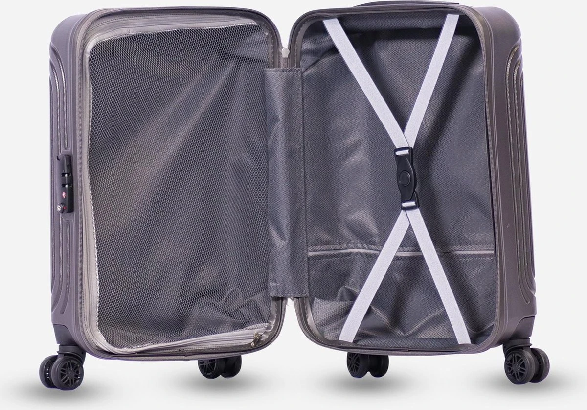 ©TROLLEYZ - Florence No.7 - Reiskoffer 69cm Met TSA Slot - Dubbele Wielen - 360° Spinners - 100% ABS - Reiskoffer In Cloudy Grey 4 ©TROLLEYZ - Florence No.7 - Reiskoffer 69cm Met TSA Slot - Dubbele Wielen - 360° Spinners - 100% ABS - Reiskoffer In Cloudy Grey - Afbeelding 4