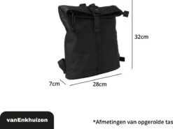 VanEnkhuizen Rolltop Rugzak 9 Liter - Waterafstotend En Thermo Materiaal - Zwart -Kofferland Goedkope Winkel 1200x900 2