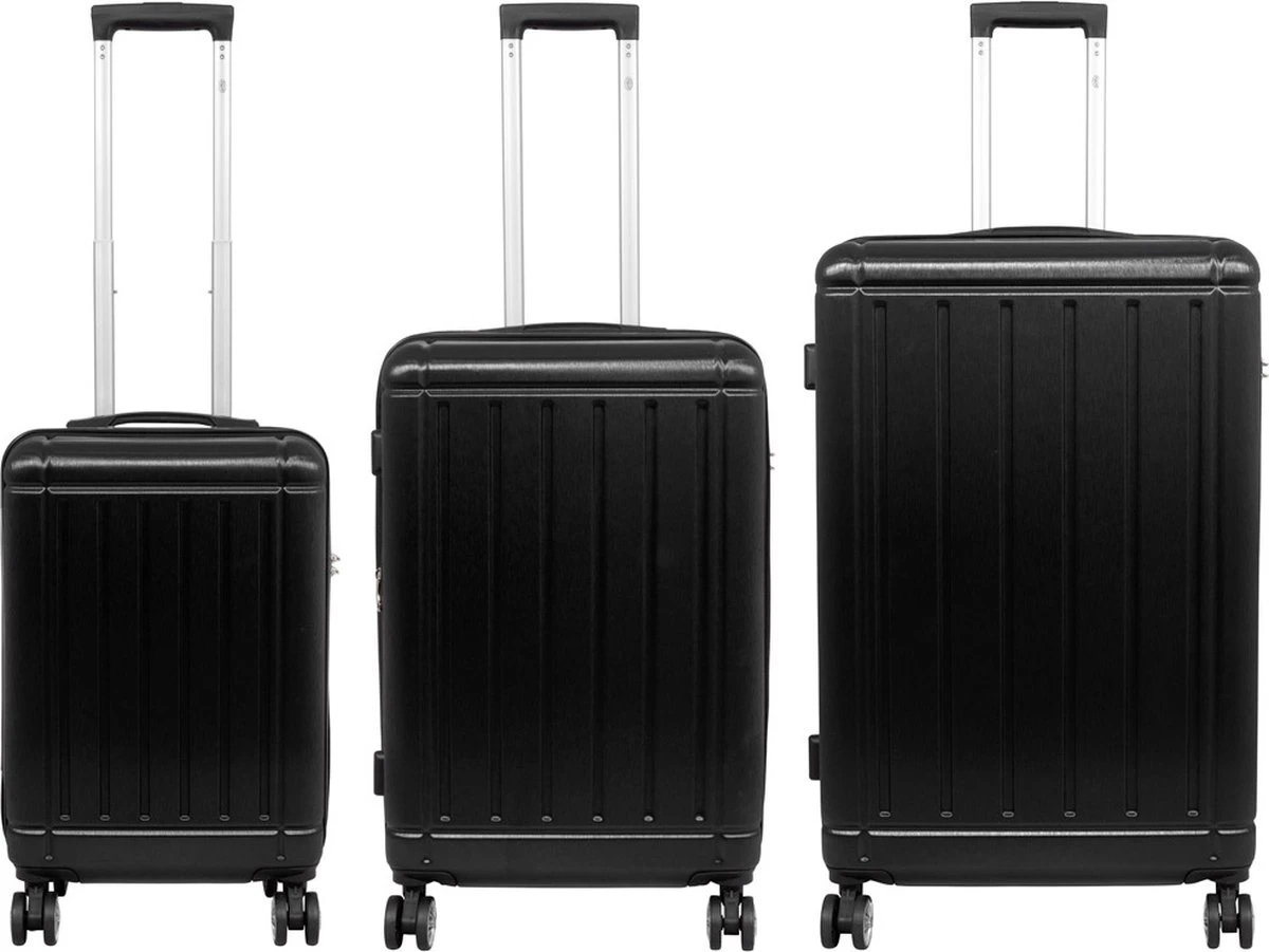 Travelsuitcase - Parma- Losse Reiskoffer - Polycarbonaat- Zwart - Hoogglans - Maat S / 42 Liter 5 Travelsuitcase - Parma- Losse Reiskoffer - Polycarbonaat- Zwart - Hoogglans - Maat S / 42 Liter - Afbeelding 5