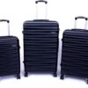Tobeyz - Kofferset - 3-delig Zwart Handbagage - Verrijdbaar Op 4 Wielen - Stevig ABS - Lichtgewicht, Trolley
