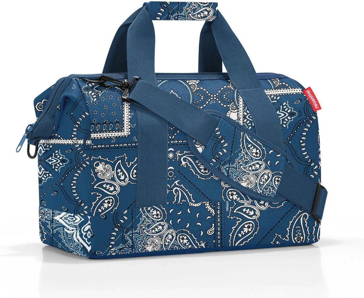 Reisenthel Allrounder M Reistas Sporttas - 18L - Bandana Frame Blauw 2 Reisenthel Allrounder M Reistas Sporttas - 18L - Bandana Frame Blauw - Afbeelding 2